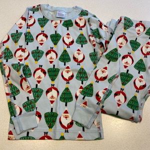 Hanna Andersson HA 120 6-7 Santa Christmas long johns LJs pajamas